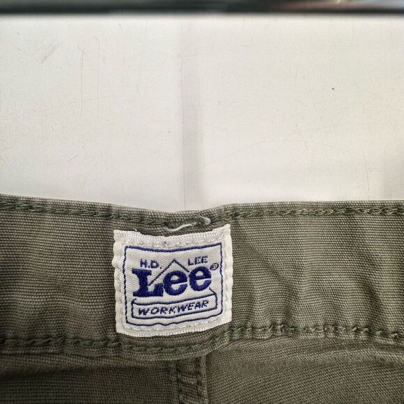 Vintage Lee Womens Straight Leg Workwear Cargo Pants Army Olive Green Size 2 Y2K - Picture 4 of 11